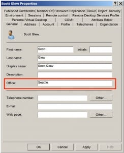 Defining Office in Active Directory