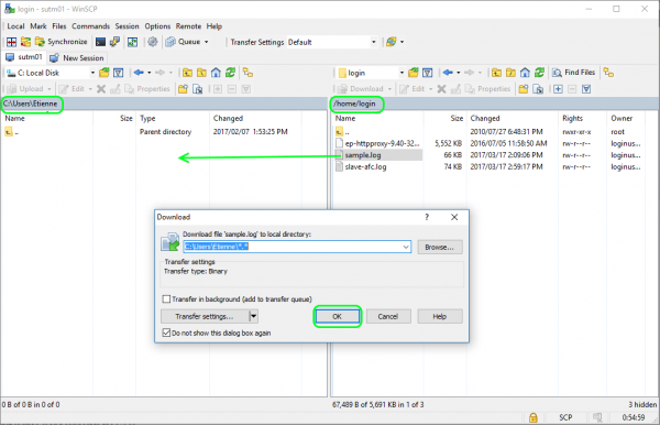 retrieve log files from a UTM cluster slave node