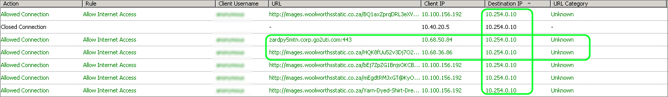 Checking the traffic flow in Forefront TMG logs