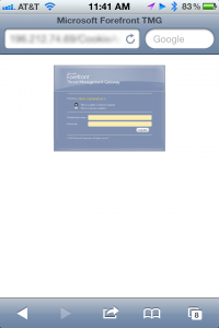 Forefront TMG Forms Authentication On iPhone