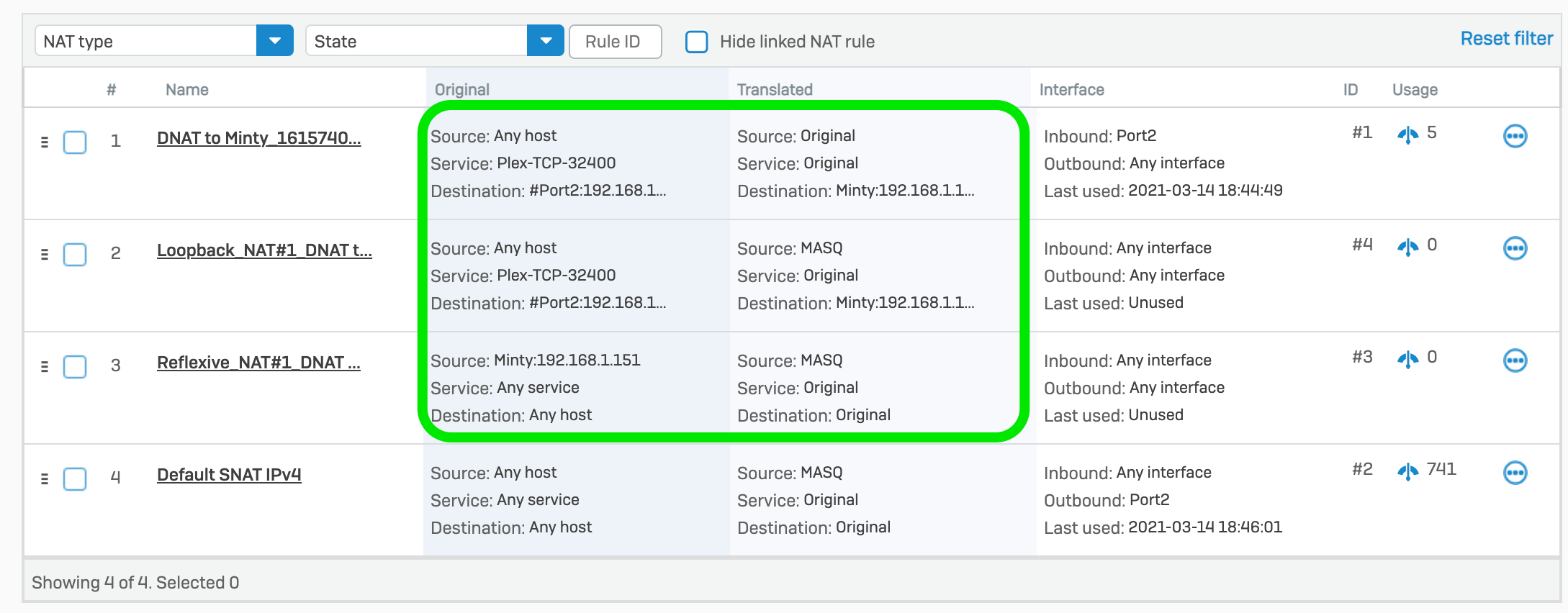 Sophos XG NAT Rules