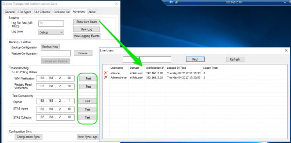 Verification - How To Configure Sophos STAS Authentication