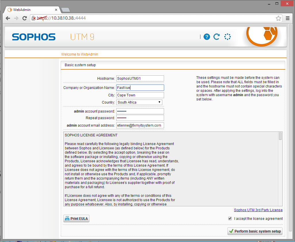 Sophos UTM Deployment - Initial Configuration Wizard 3