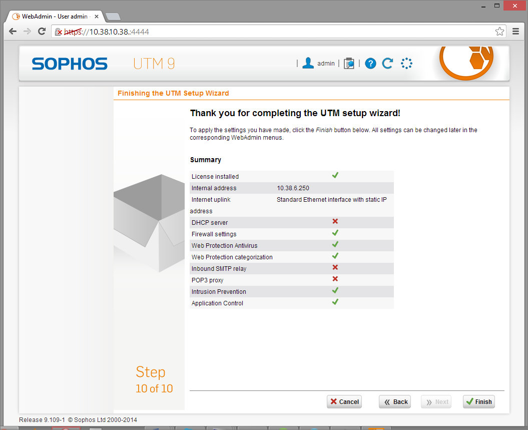 Sophos UTM Deployment - Initial Configuration Wizard 8